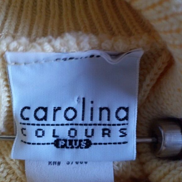 Vintage Carolina Colours Turtleneck Sleeveless Sweater-Size 14/16-Cable Knit - Picture 7 of 8